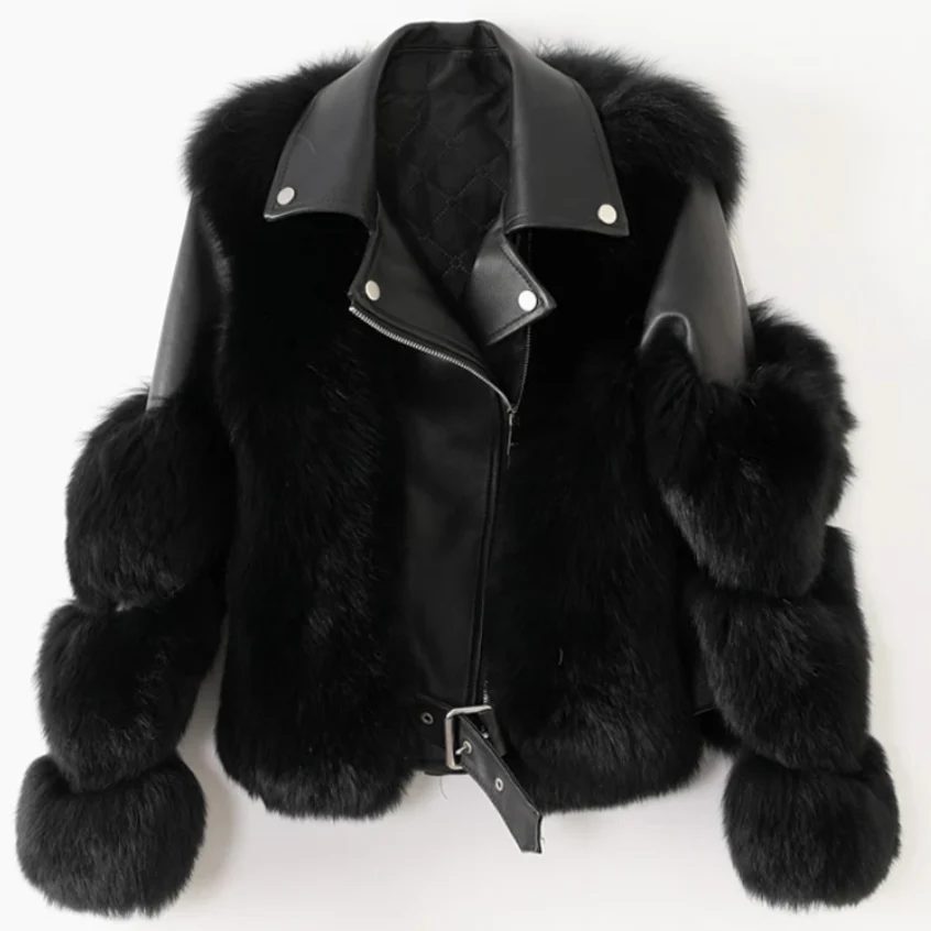 Marina-Chaqueta de piel de lujo